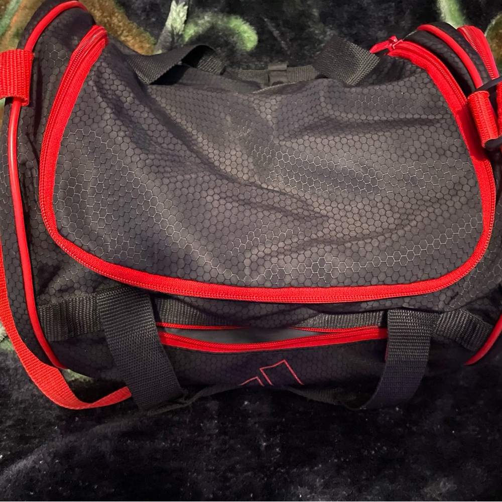 Small red adidas duffel bag